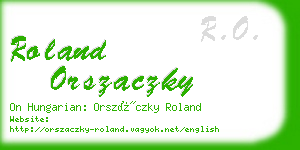 roland orszaczky business card